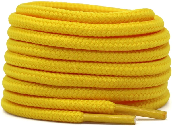 GRAH SANGRAH® (2 Pair) Shoelaces for Thick Round Climbing, Hiking, Boot, Running , Sport Shoes Laces  - 120 cm, Yellow